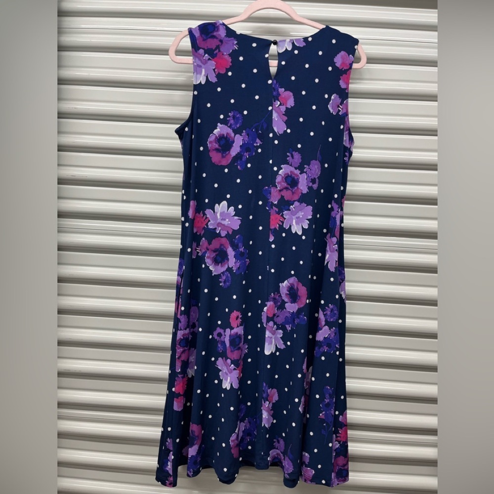Susan Graver Blue and Purple Sleeveless Dress Size M - Picture 3 of 3